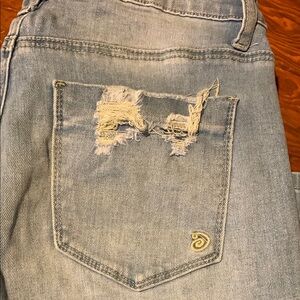 Indigo Rein Blue Boot Cut Jeans with Distressed Details